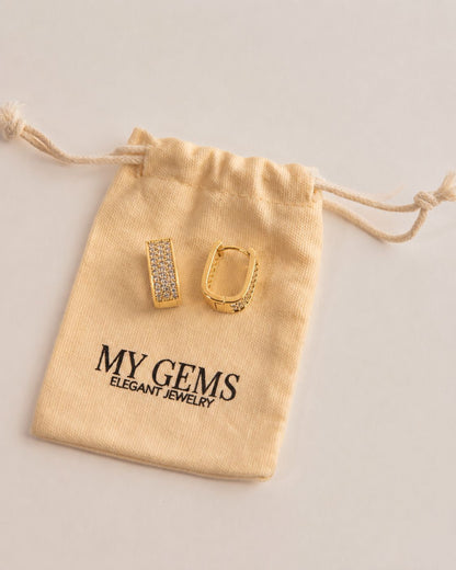 18k Gold plated big zirkonia earrings