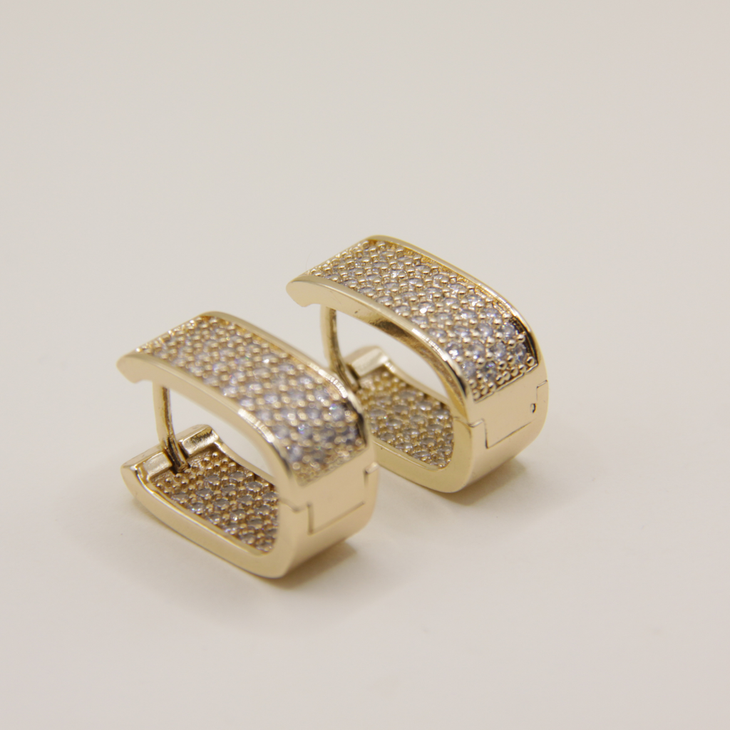 18k Gold plated big zirkonia oorbellen