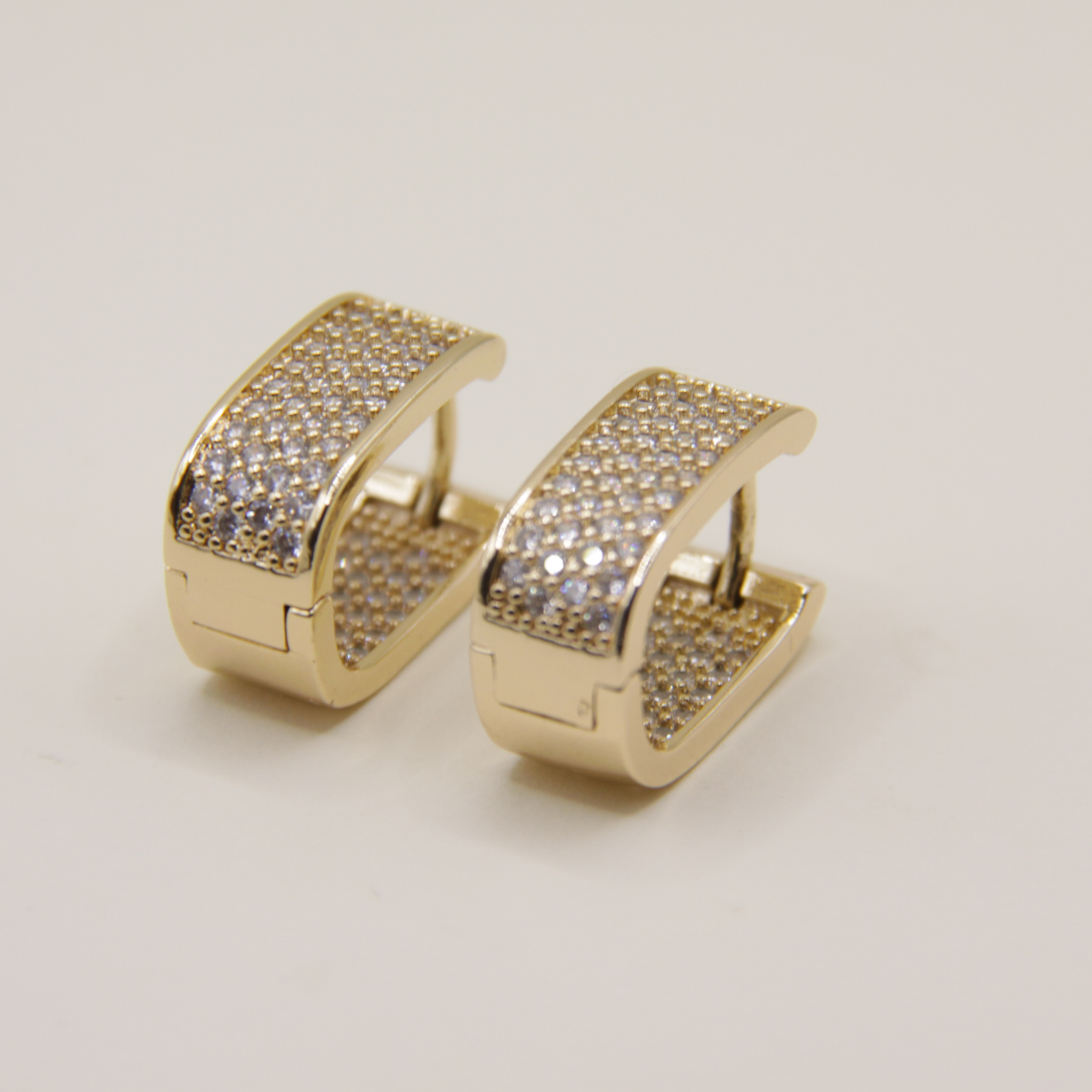 18k Gold plated big zirkonia oorbellen