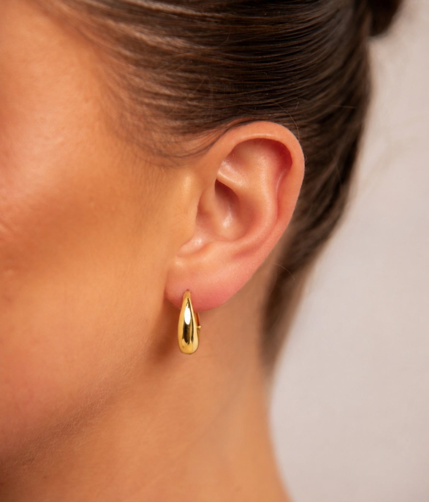 18k Gold plated small oval earrings
