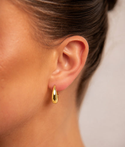 18k Gold plated small oval earrings