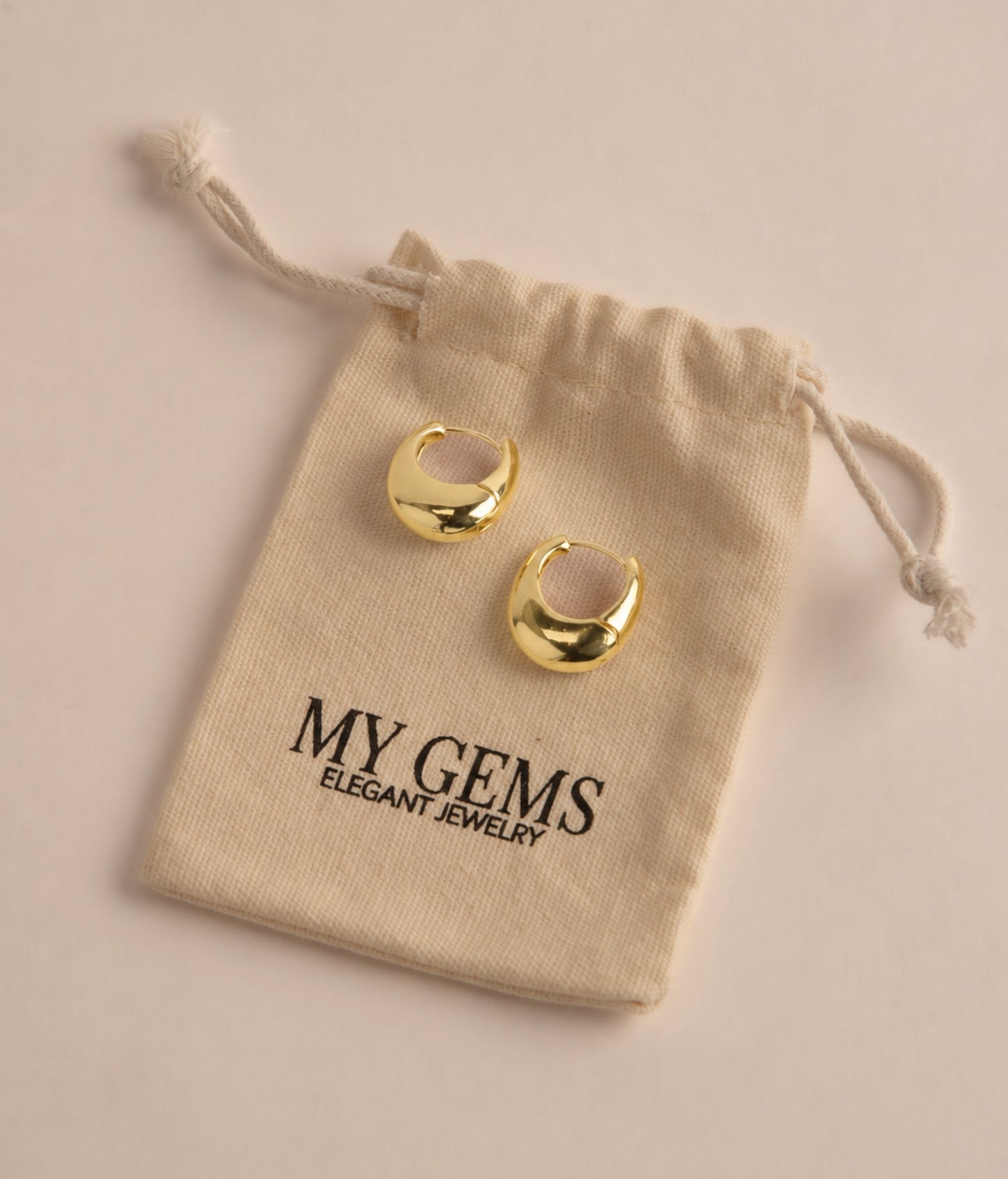 18k Gold plated small oval earrings