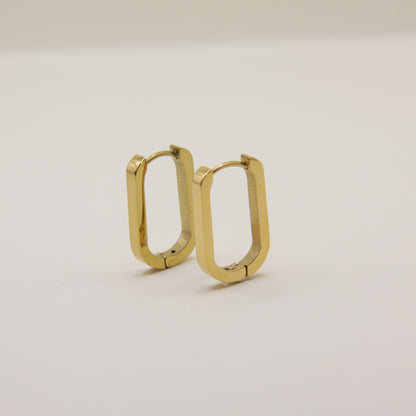 18k Gold plated oval earrings