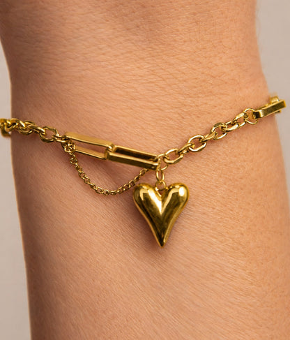 18k Gold plated heart bracelet