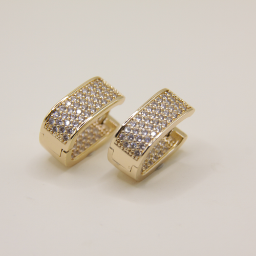 18k Gold plated big zirkonia oorbellen