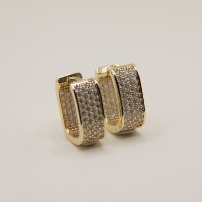 14k Gold plated BIG zirconia earrings