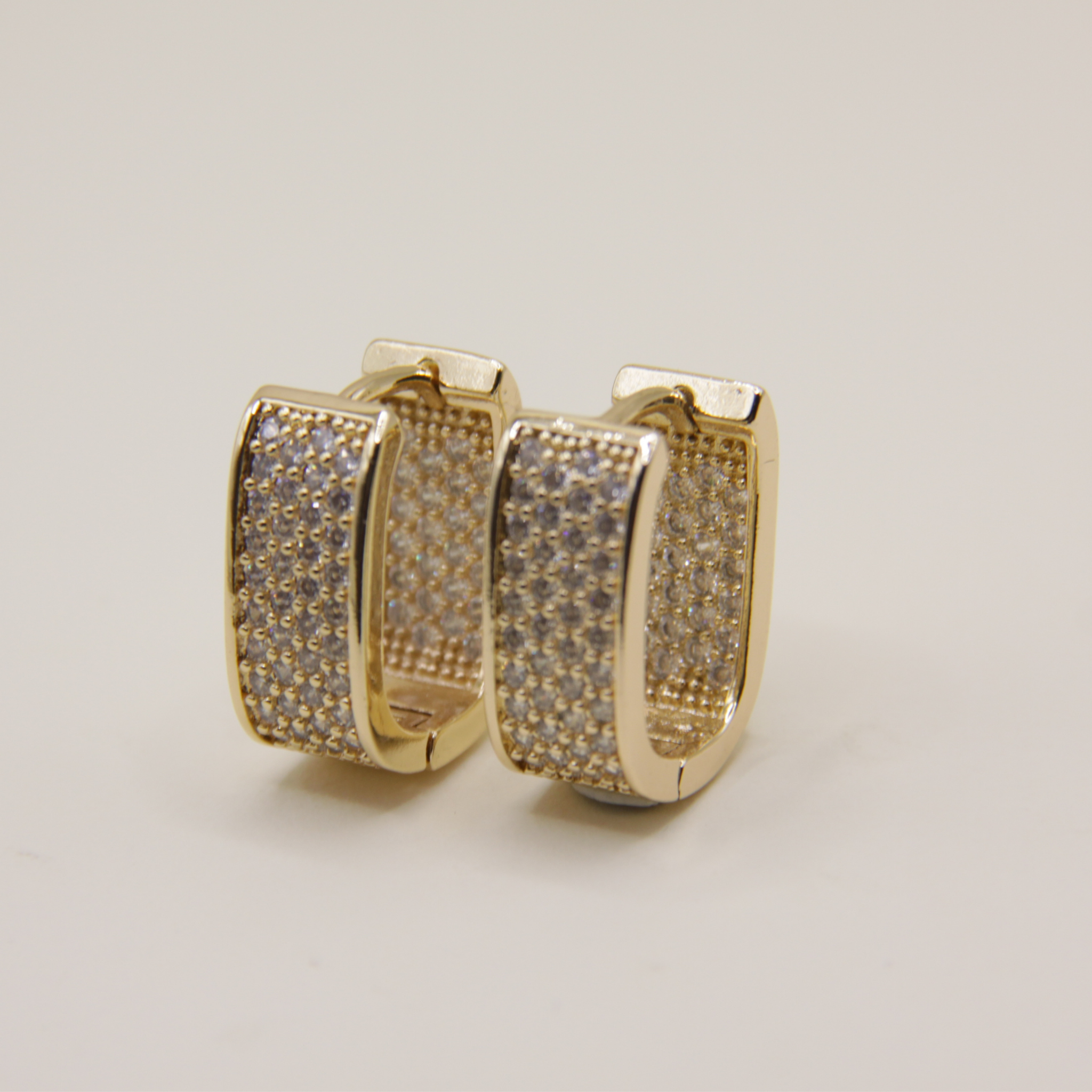 18k Gold plated big zirkonia oorbellen