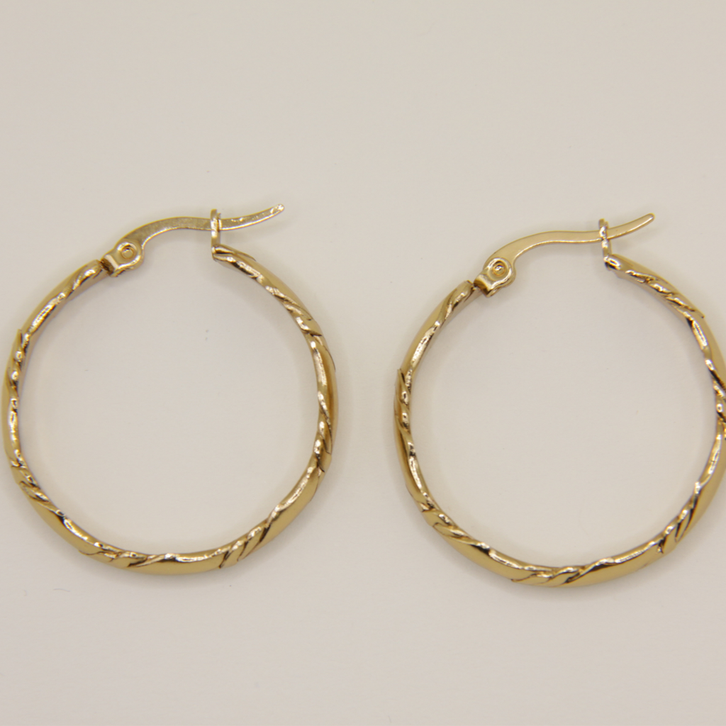 18k Gold plated slim flat hoops