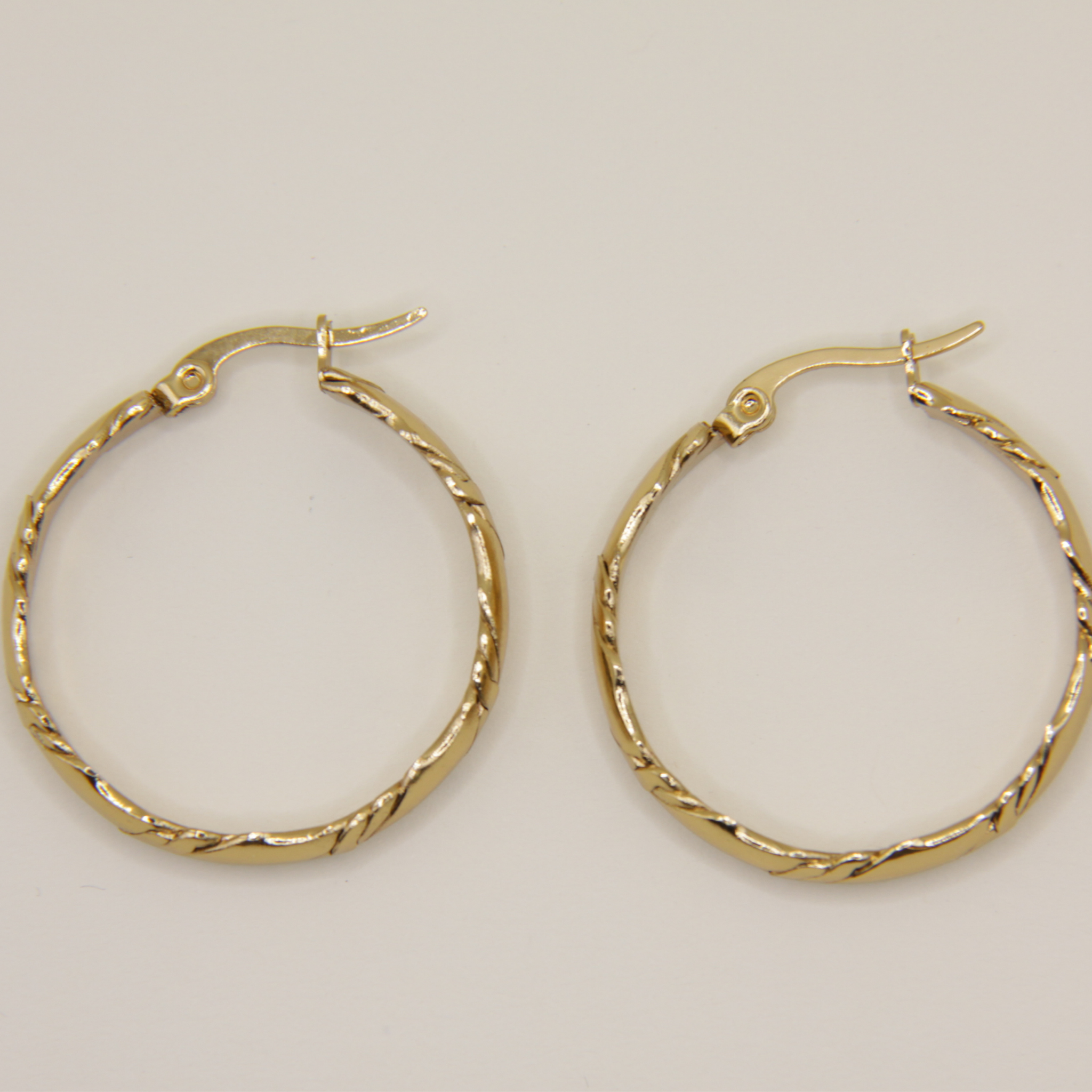 18k Gold plated slim flat hoops