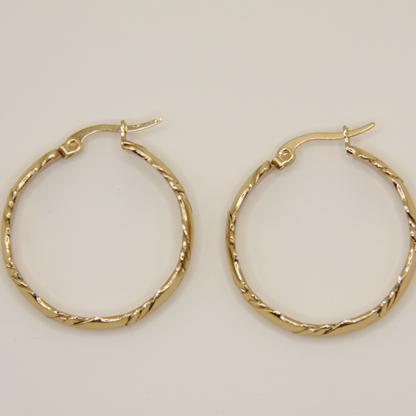 18k Gold plated slim flat hoops
