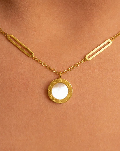 18k Gold plated black and white chain