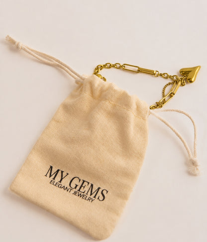 18k Gold plated heart bracelet