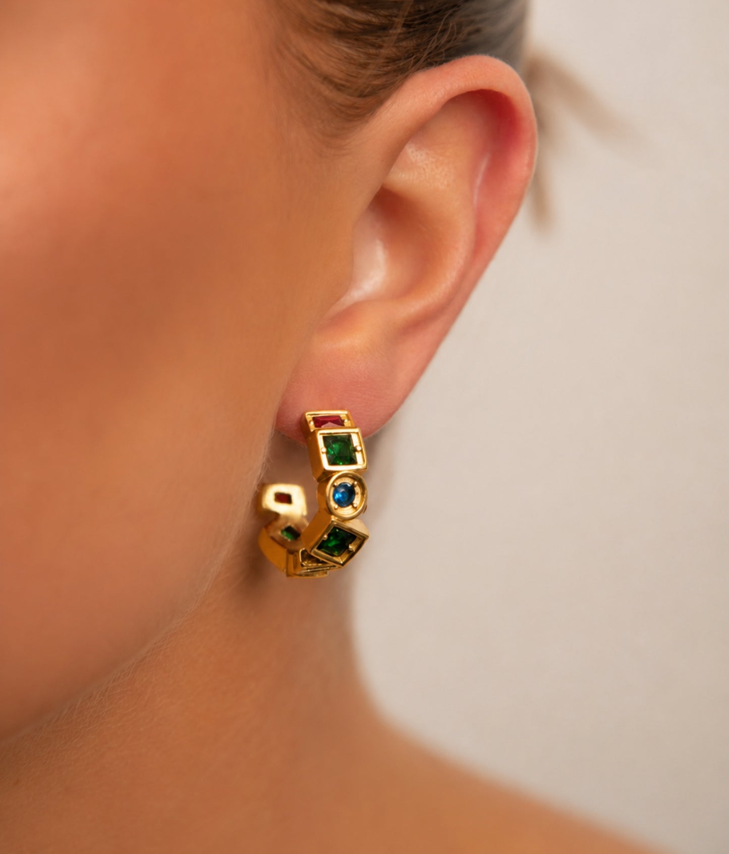 18k Gold plated aurora hoops