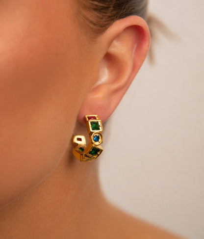 18k Gold plated aurora hoops