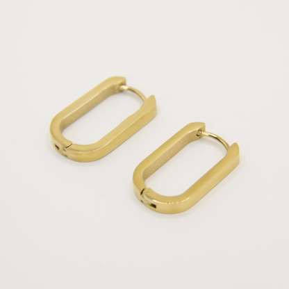 18k Gold plated oval earrings