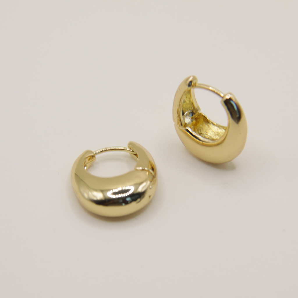 18k Gold plated small oval oorbellen