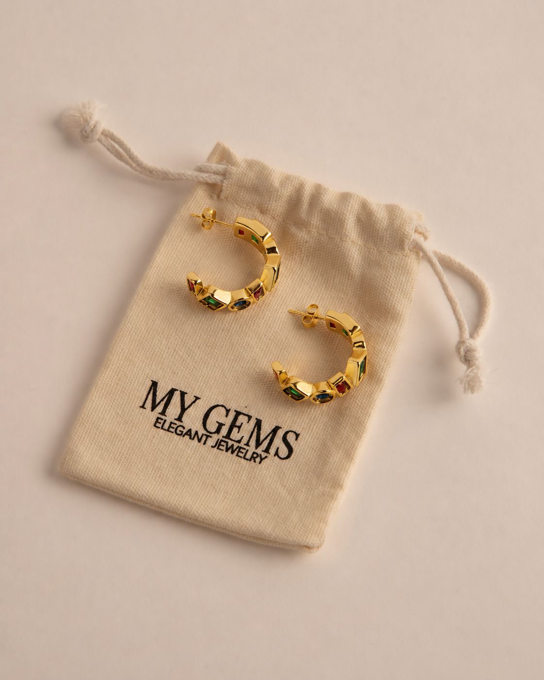 18k Gold plated aurora hoops