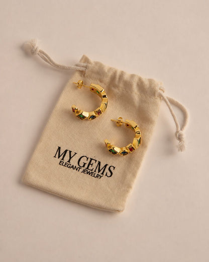 18k Gold plated aurora hoops
