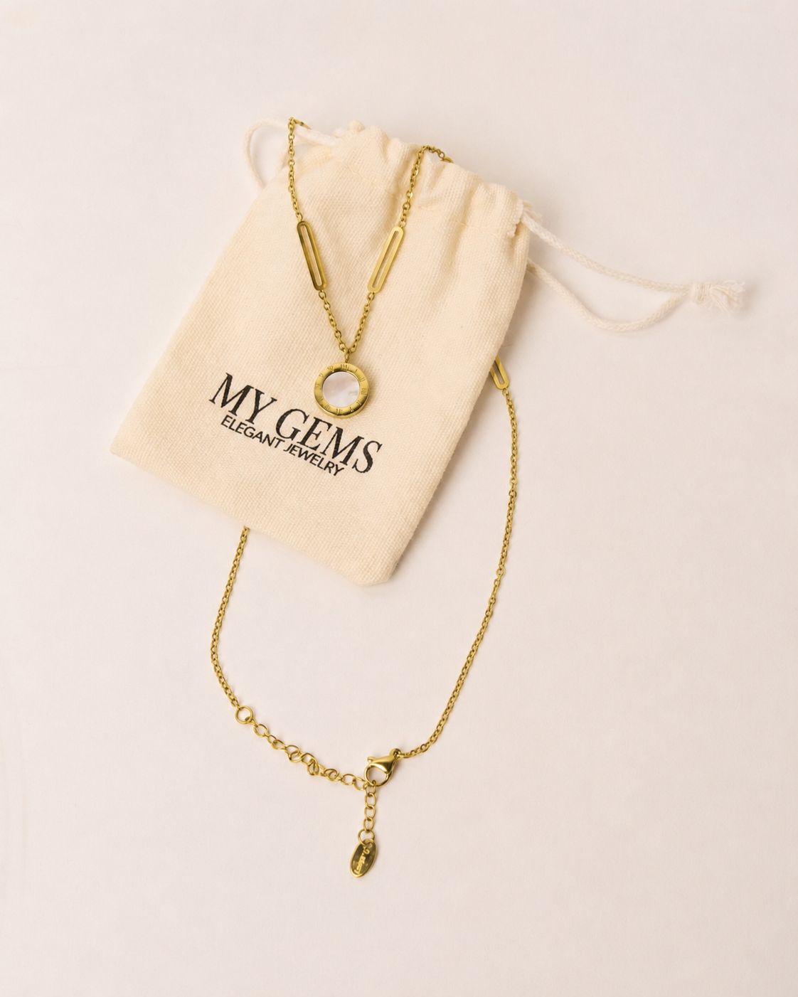 18k Gold plated black and white chain