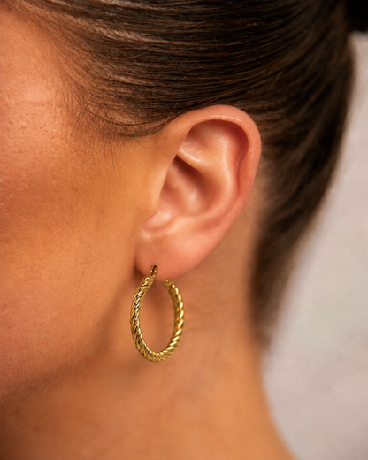 18k Gold plated braided hoops