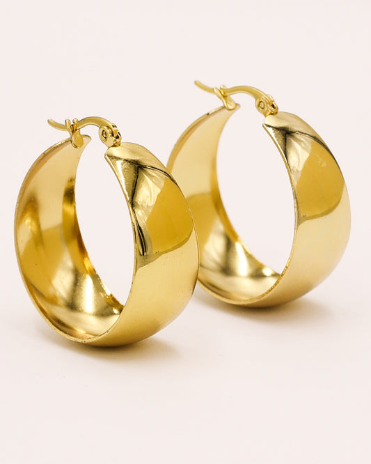 18k Gold plated chunky oval hoops
