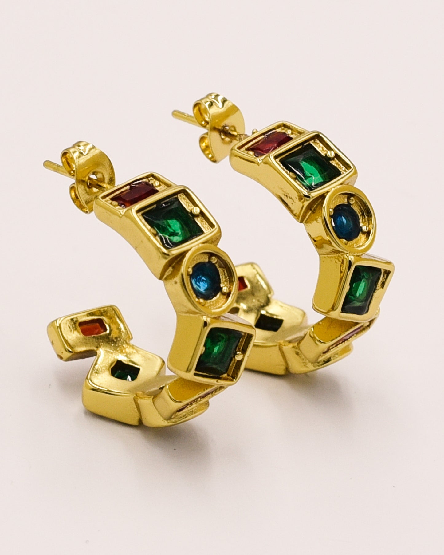 18k Gold plated aurora hoops