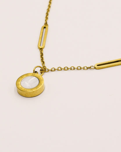18k Gold plated black and white chain