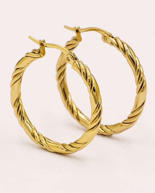 18k Gold plated Twist 'n Fold Hoops