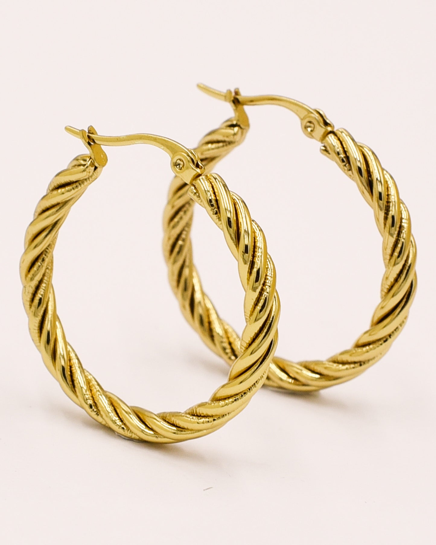 18k Gold plated braided hoops