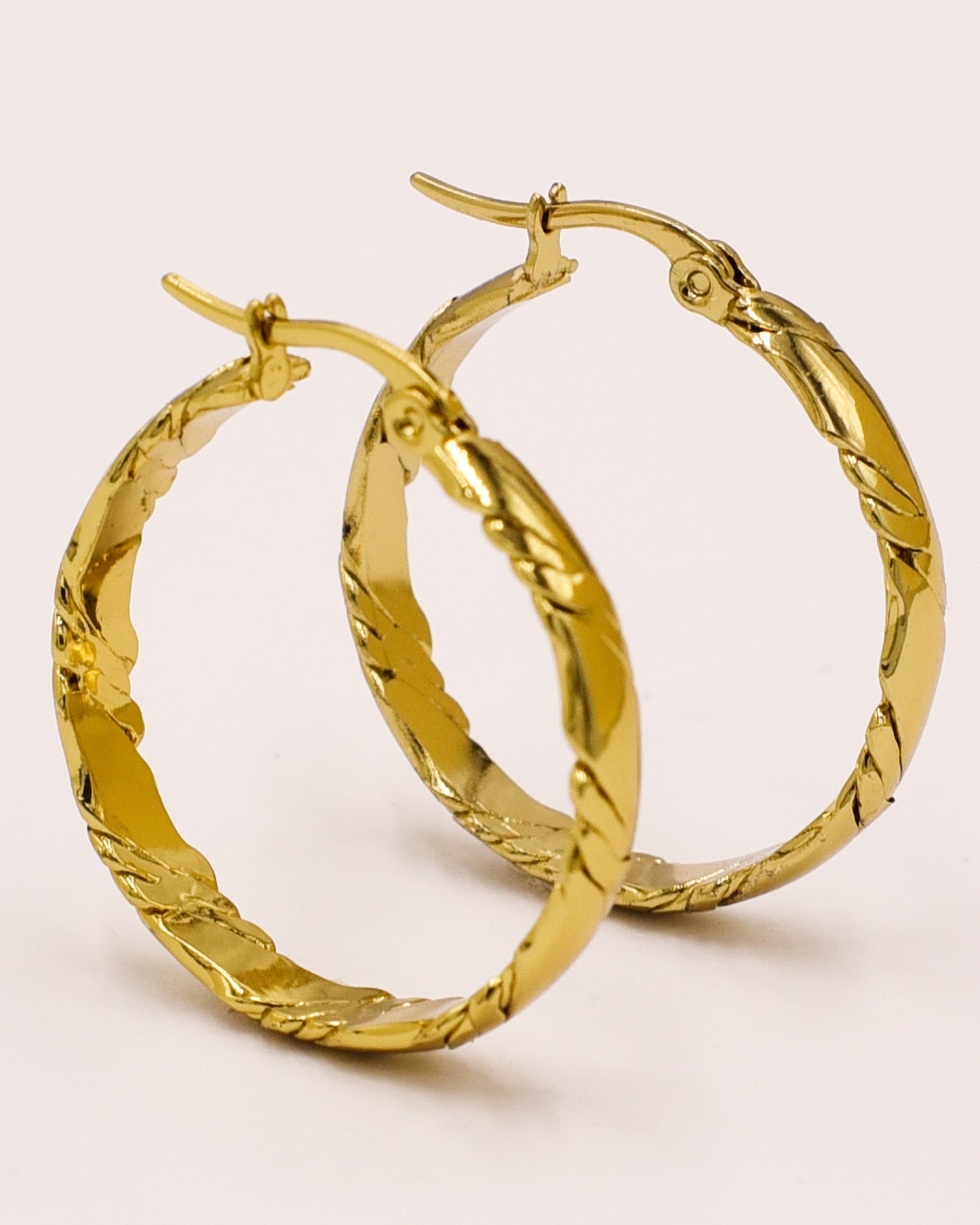 18k Gold plated slim flat hoops