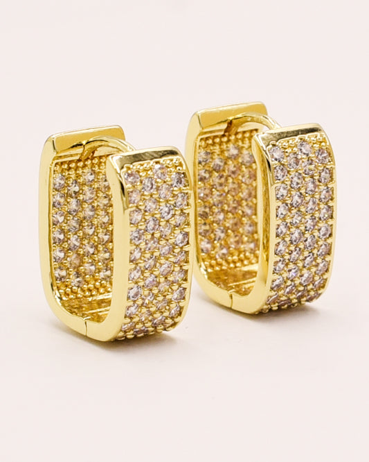 18k Gold plated big zirkonia earrings