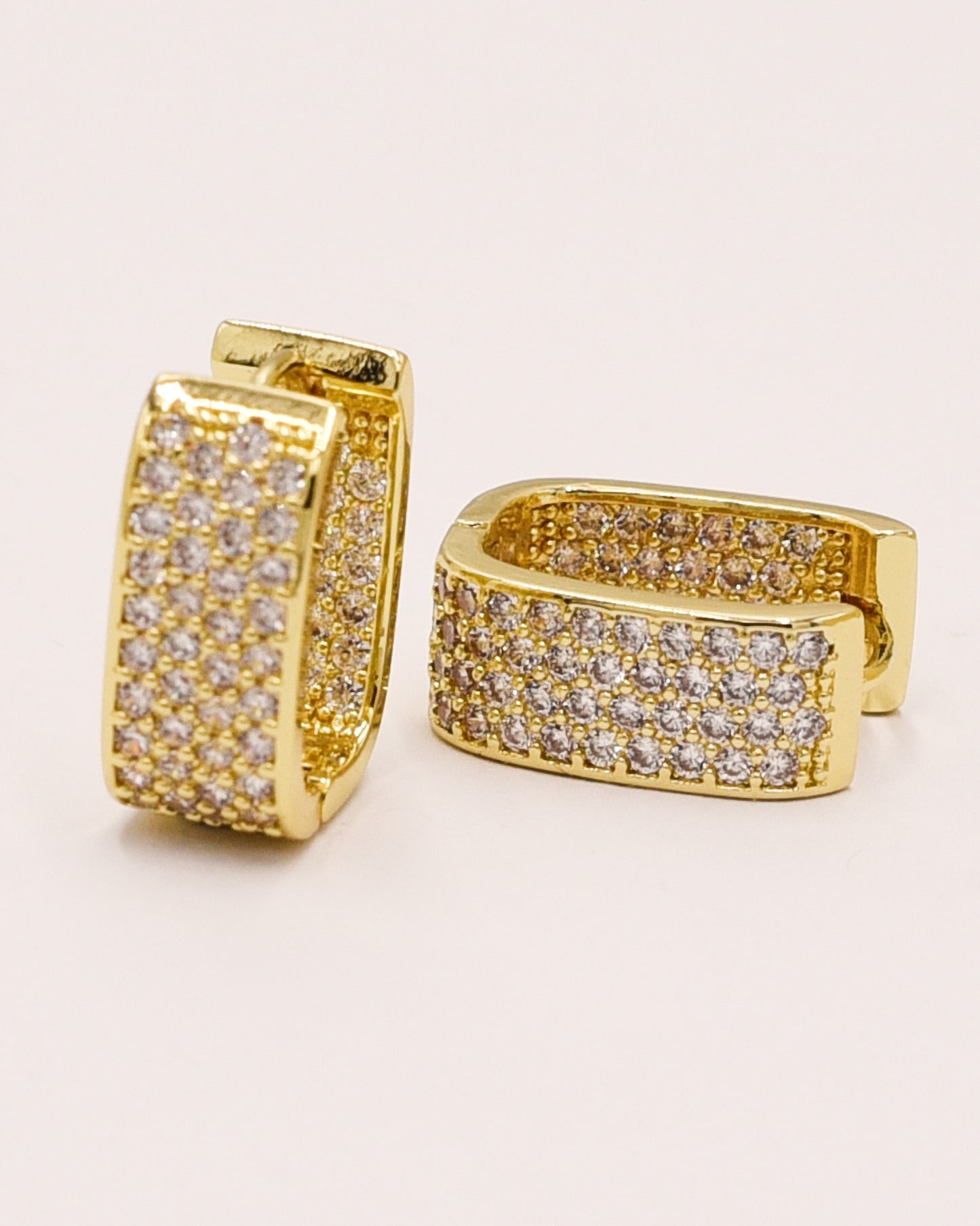 18k Gold plated big zirkonia earrings