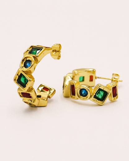 18k Gold plated aurora hoops