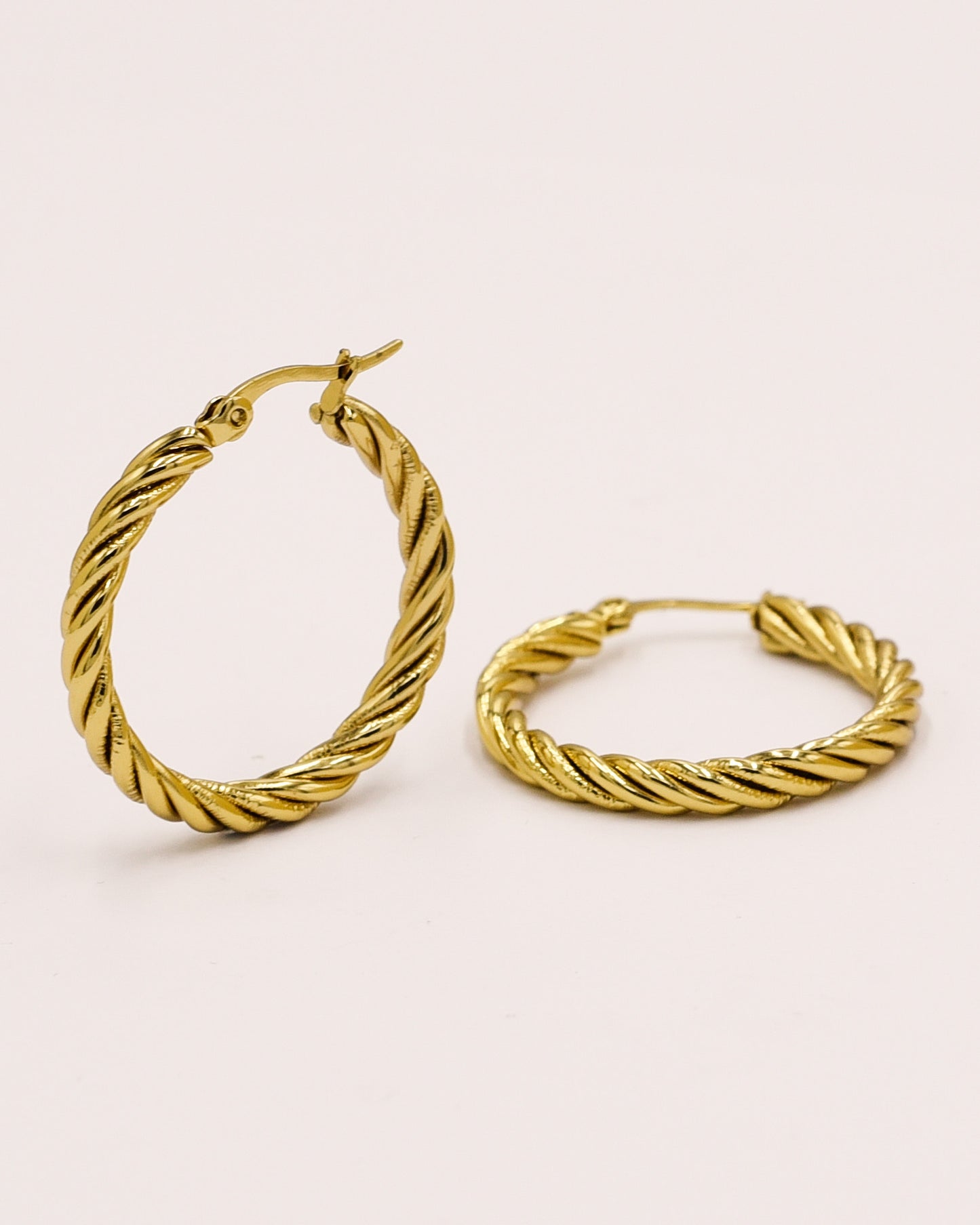18k Gold plated braided hoops