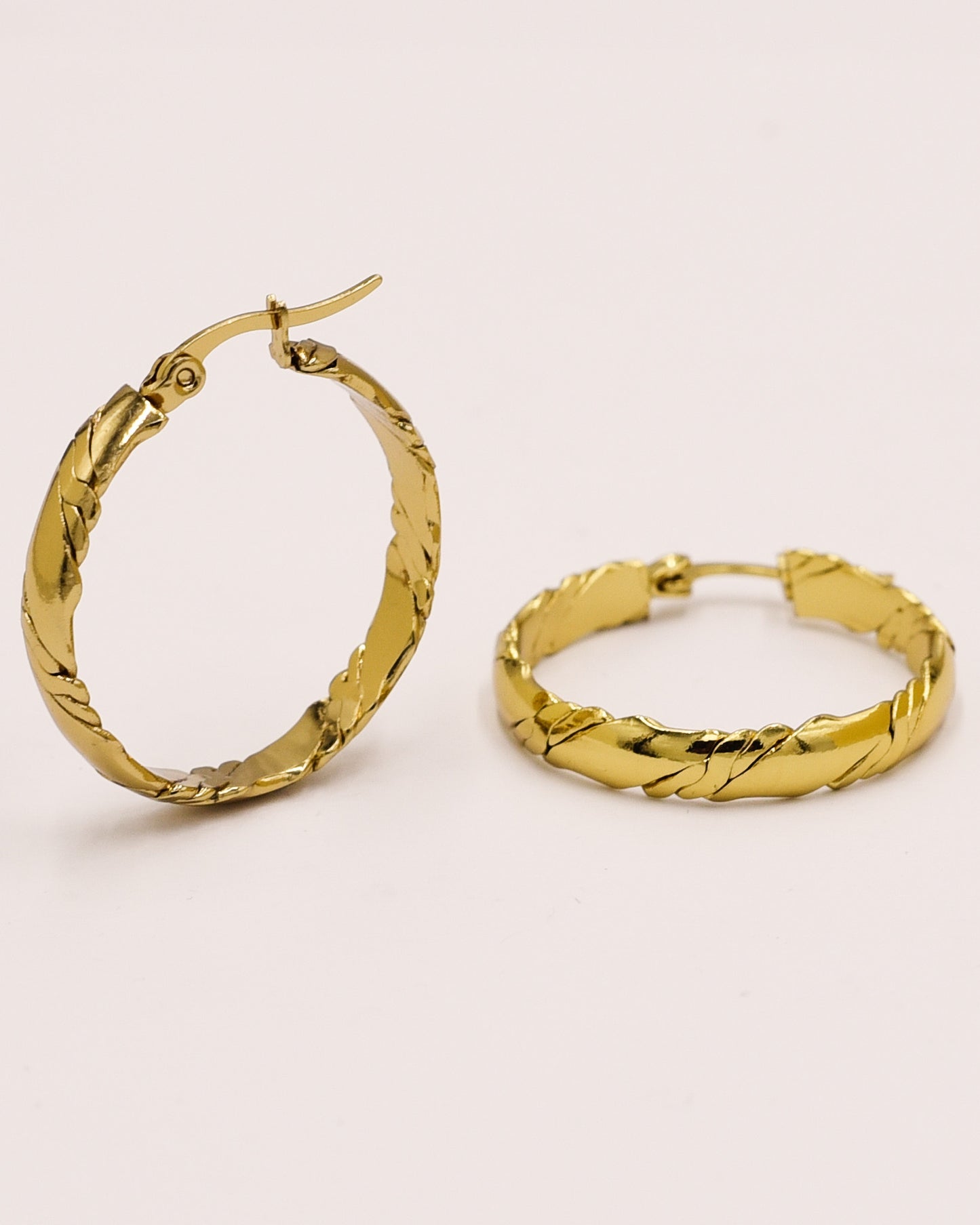 18k Gold plated slim flat hoops