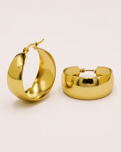 18k Gold plated chunky oval hoops