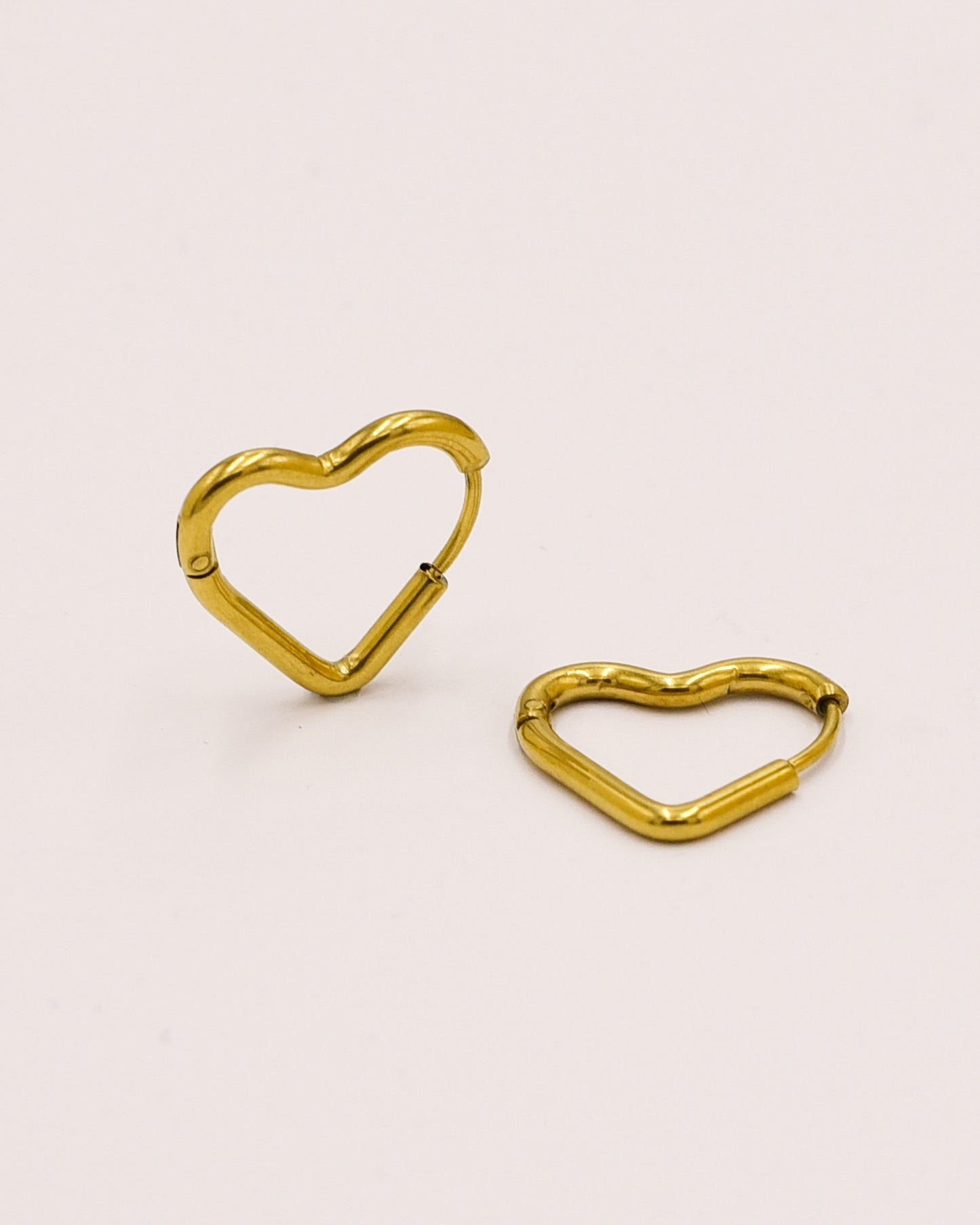 18k Gold plated full heart earrings