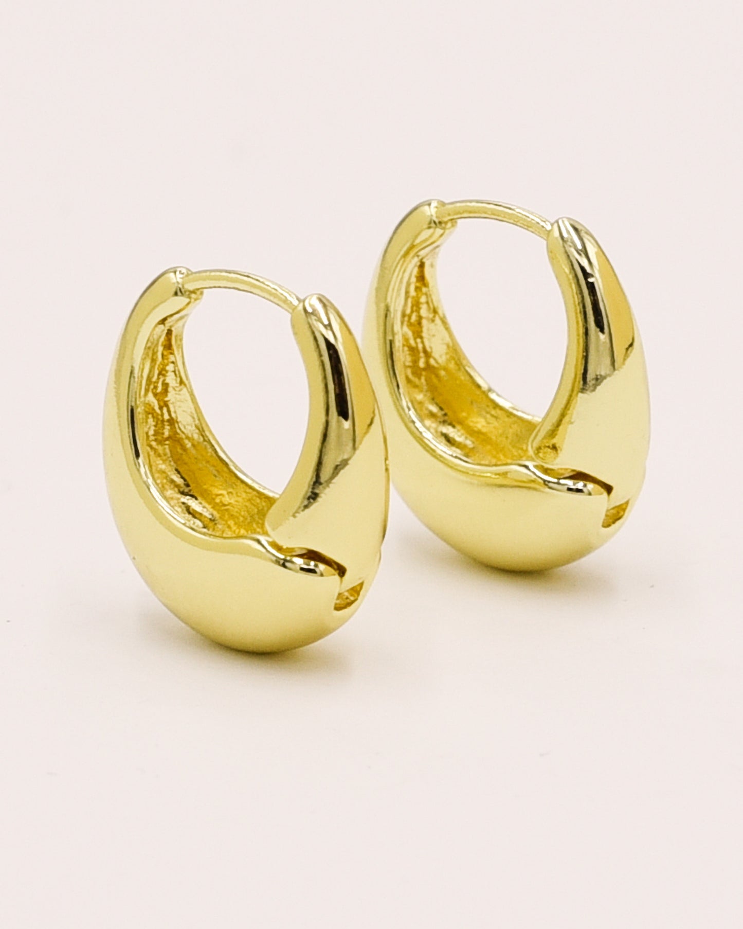 18k Gold plated small oval earrings