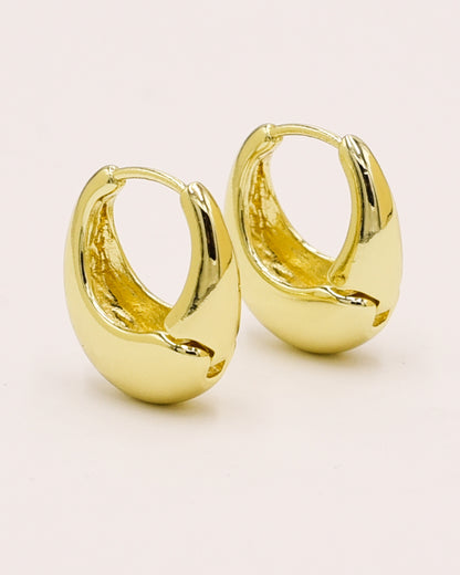 18k Gold plated small oval earrings