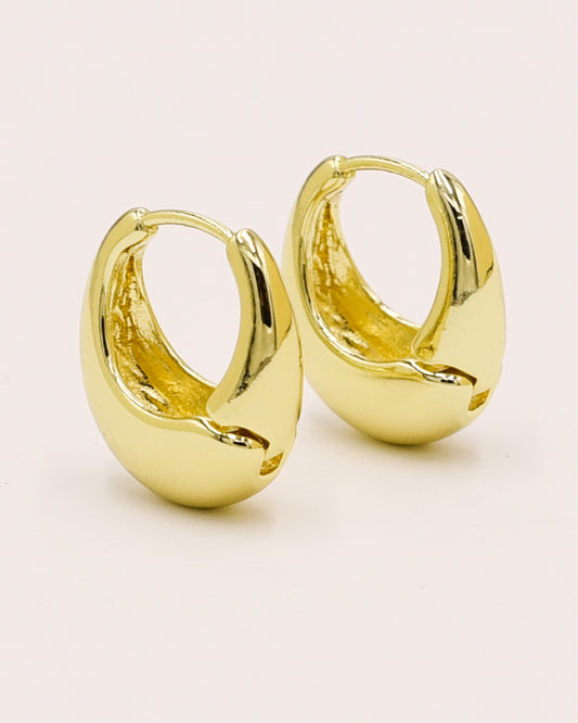 18k Gold plated small oval earrings