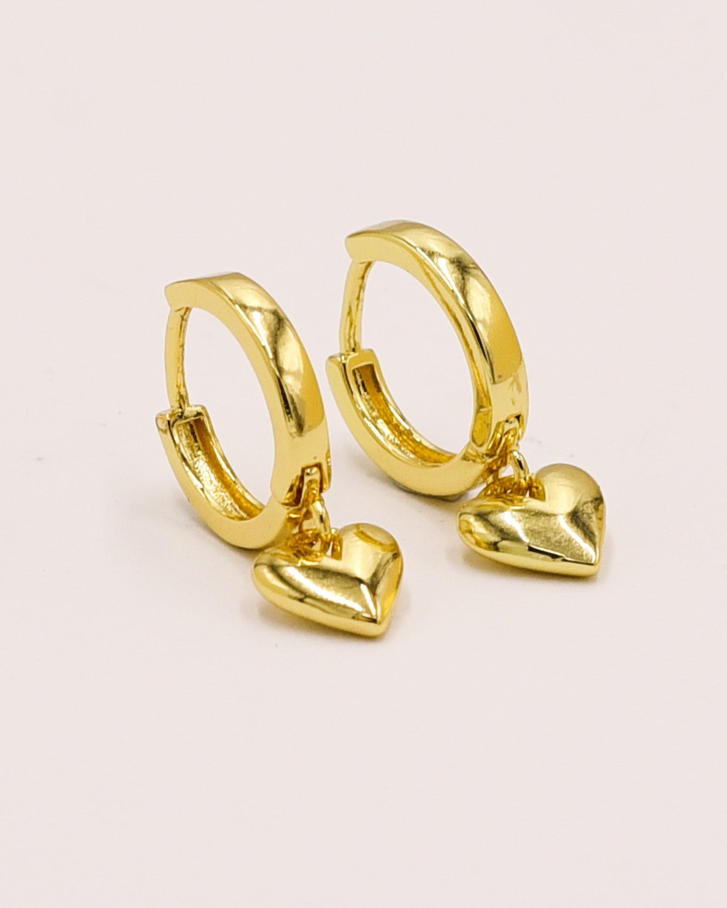 18k Gold plated heart earrings