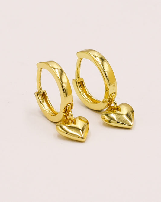 18k Gold plated heart earrings