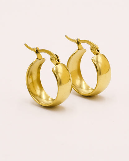 18k Gold plated small chunky earrings