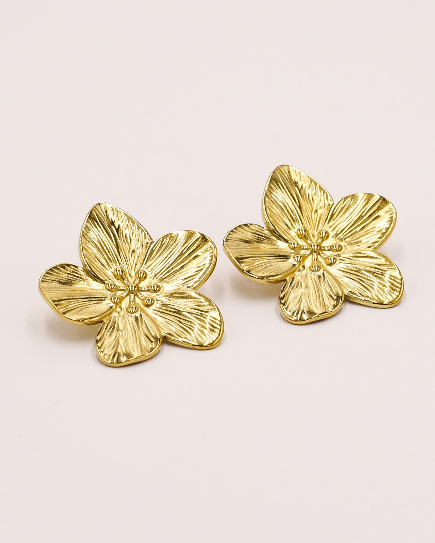 18k gold plated flower earrings