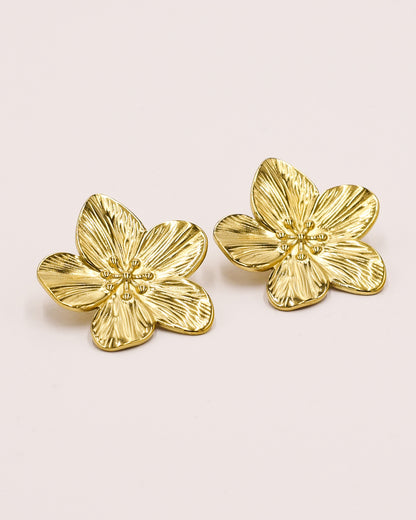 18k gold plated flower earrings