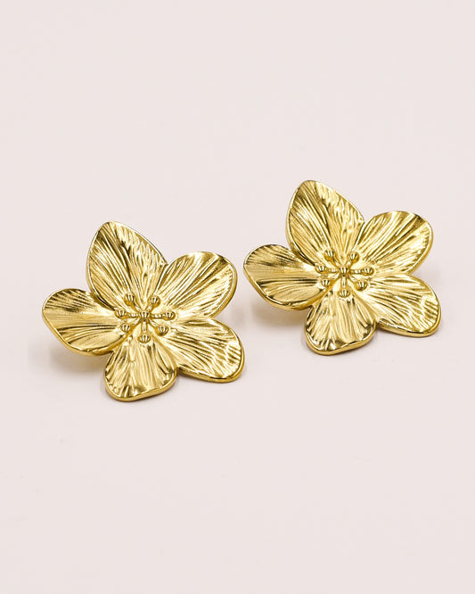 18k gold plated flower earrings