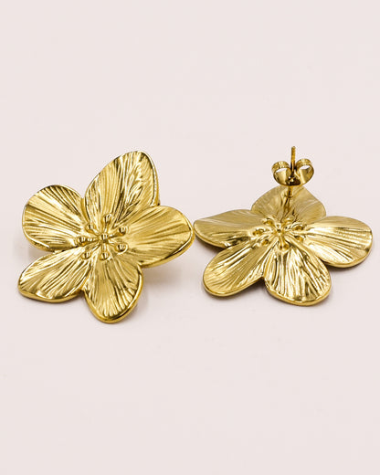 18k gold plated flower earrings