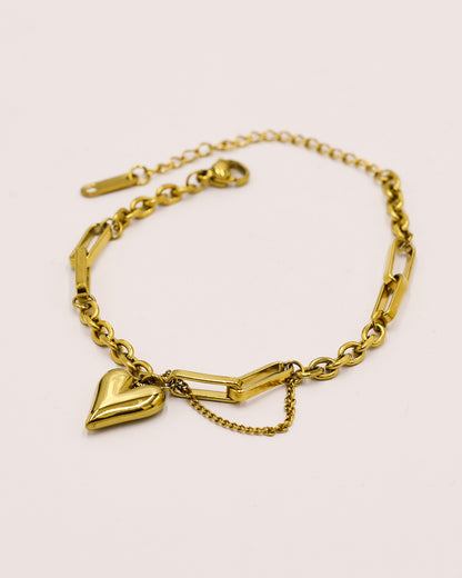 18k Gold plated heart bracelet