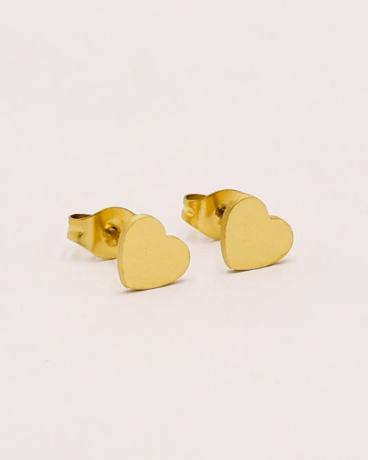 18k Gold plated heart stud earrings