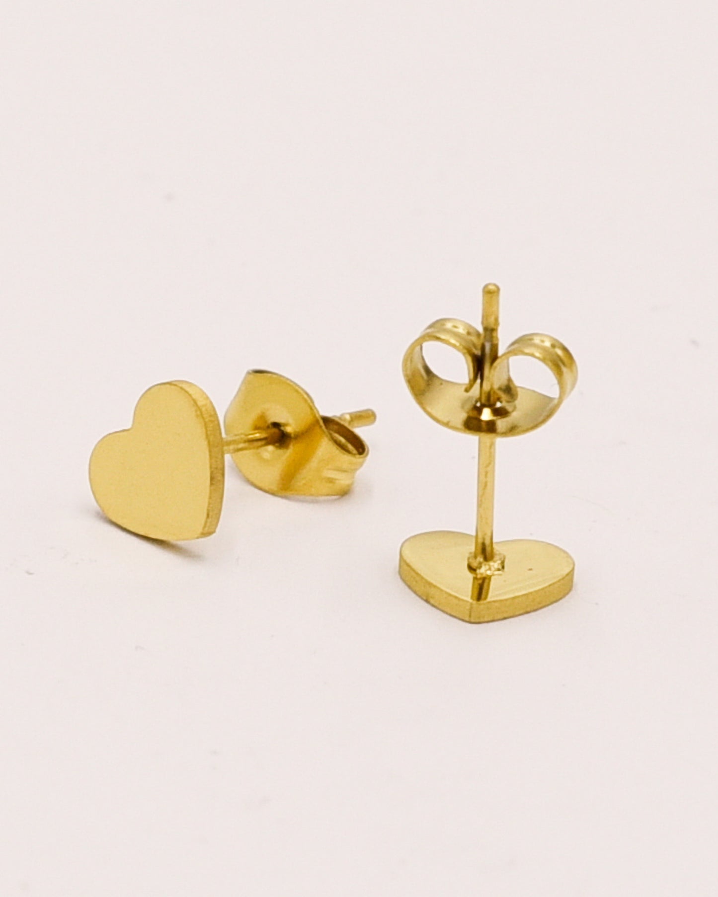 18k Gold plated heart stud earrings
